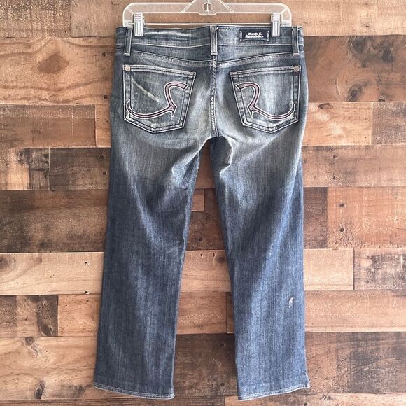 Rock & Republic Designer Cropped Capri Jeans With Pocket Embroidery Size 27 - Picture 2 of 10